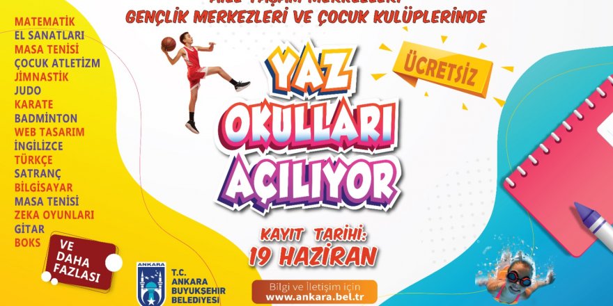 Ankara Yaz Okulları Başlıyor